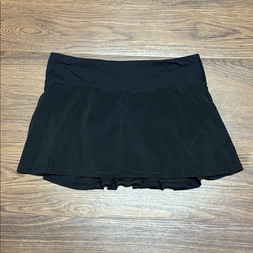 Lululemon Black Pleated Tennis Skort Size 6 Athletic Running Skirt Pocket